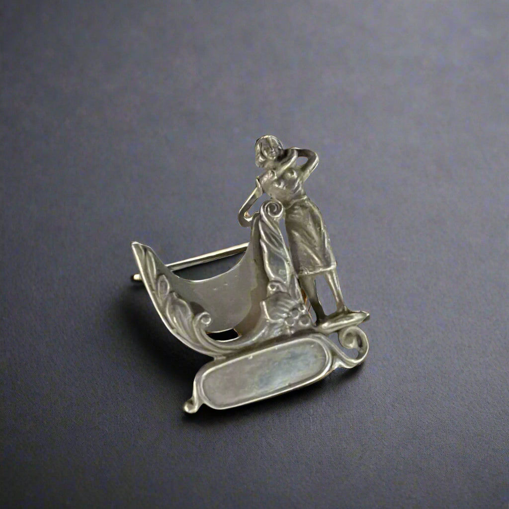 American silver ladies golfing tournament brooch circa 1920