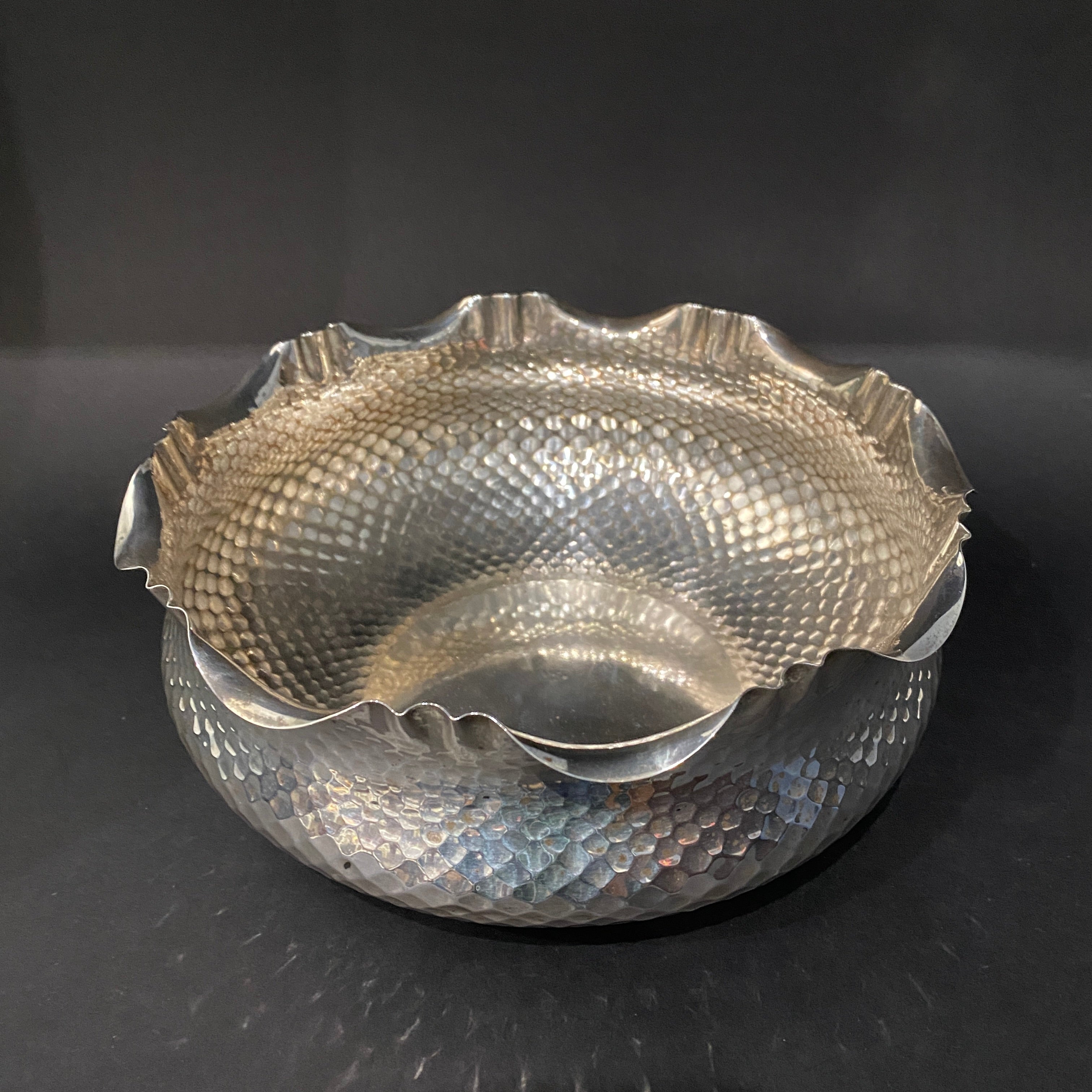 Silver antique fruit bowl