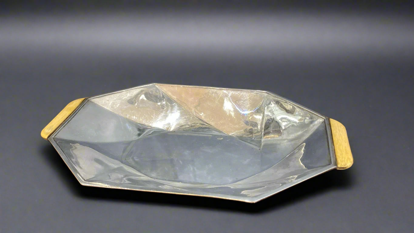 art deco silver tray bowl