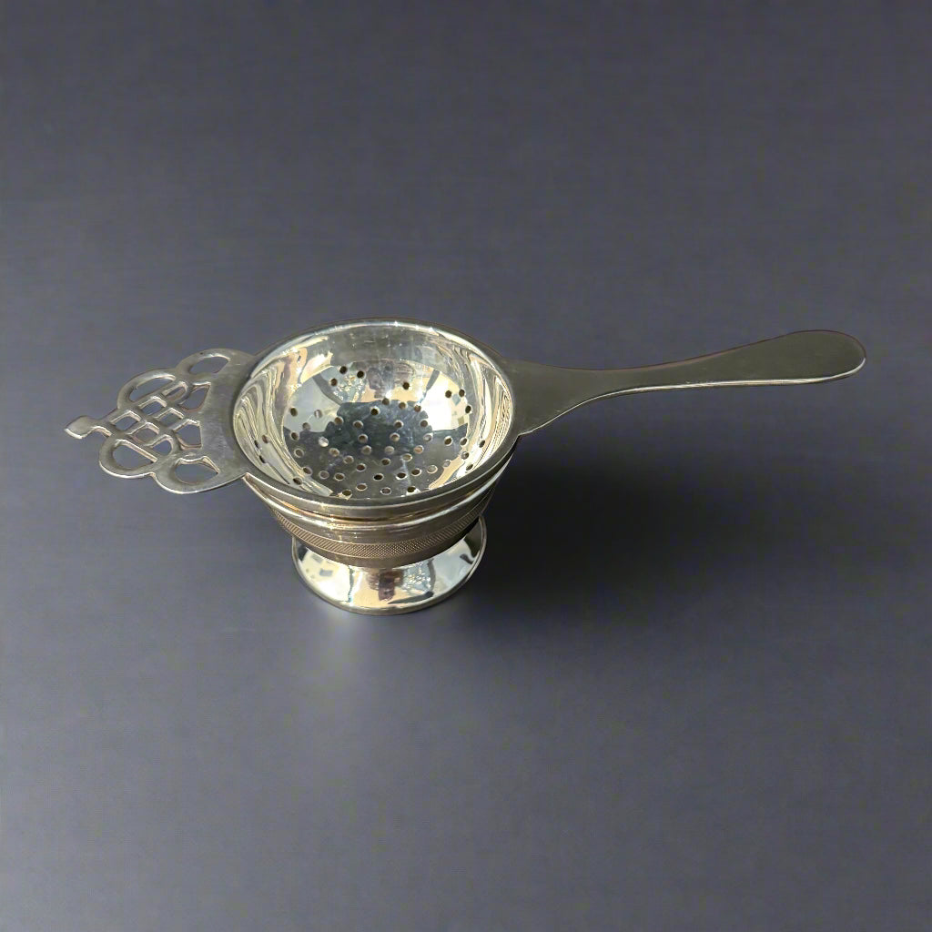 silver tea strainer made in spain