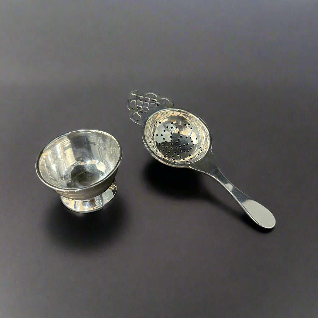 silver tea strainer made in spain