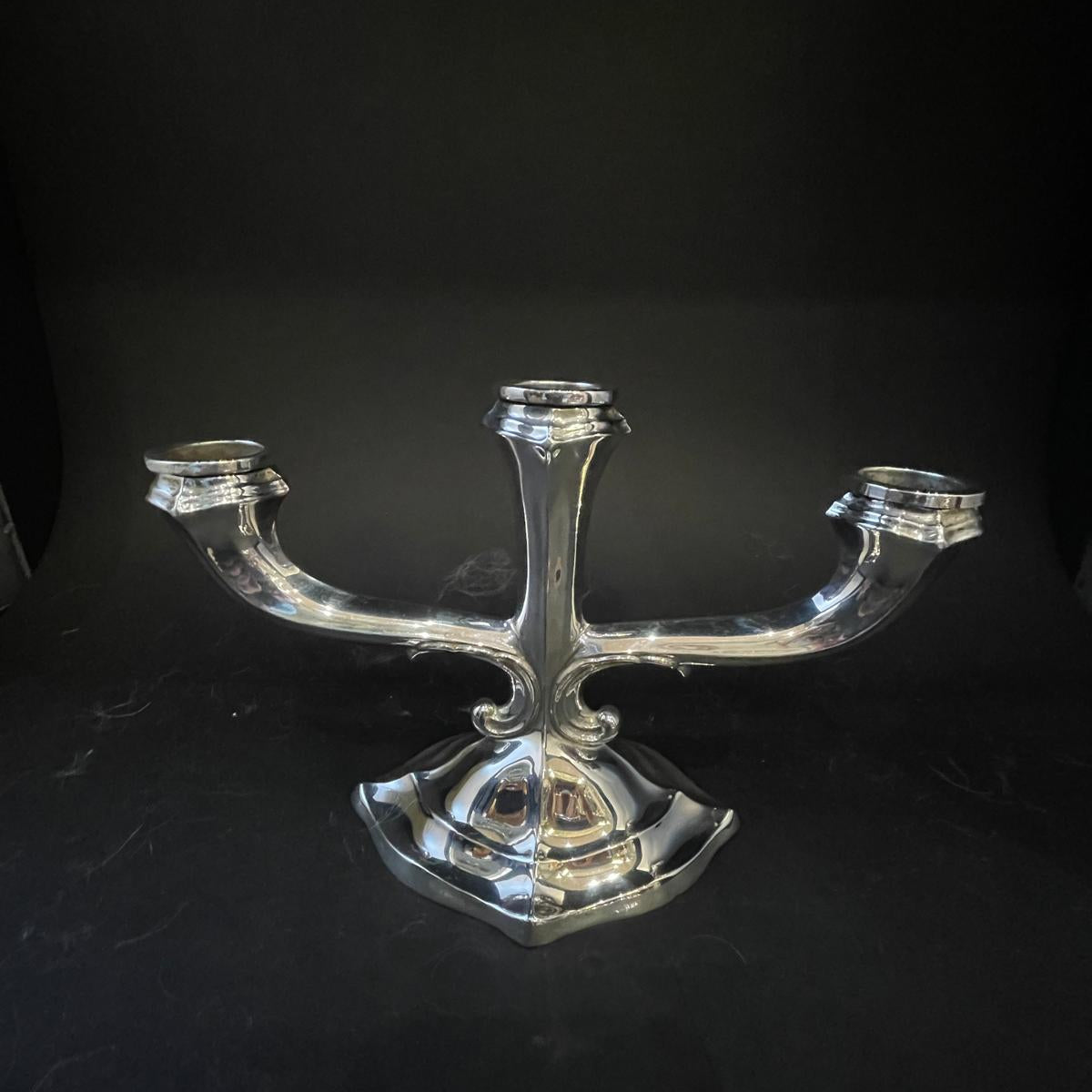 Pair of dwarf three-light candelabra made in Denmark circa 1950