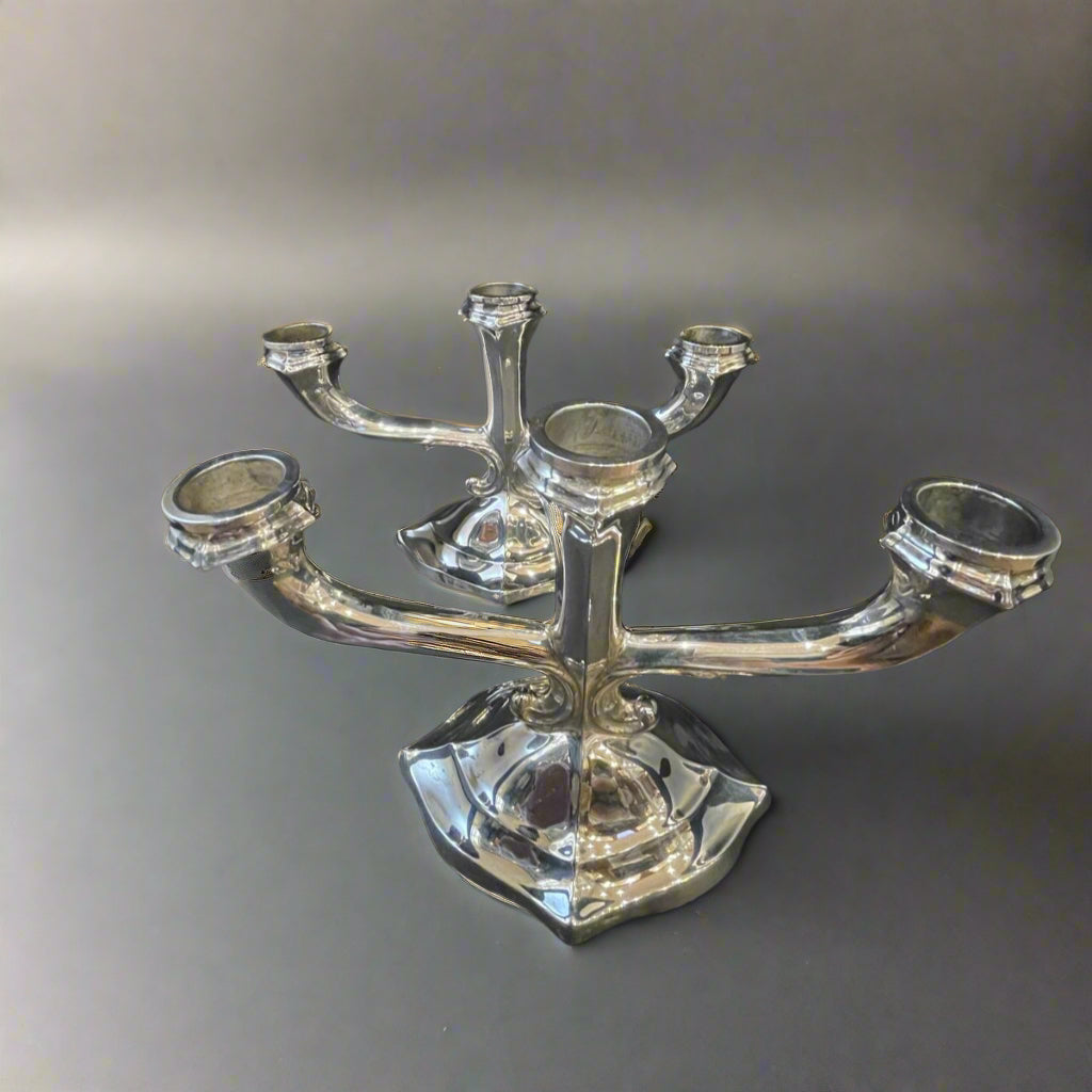 Pair of dwarf three-light candelabra made in Denmark circa 1950