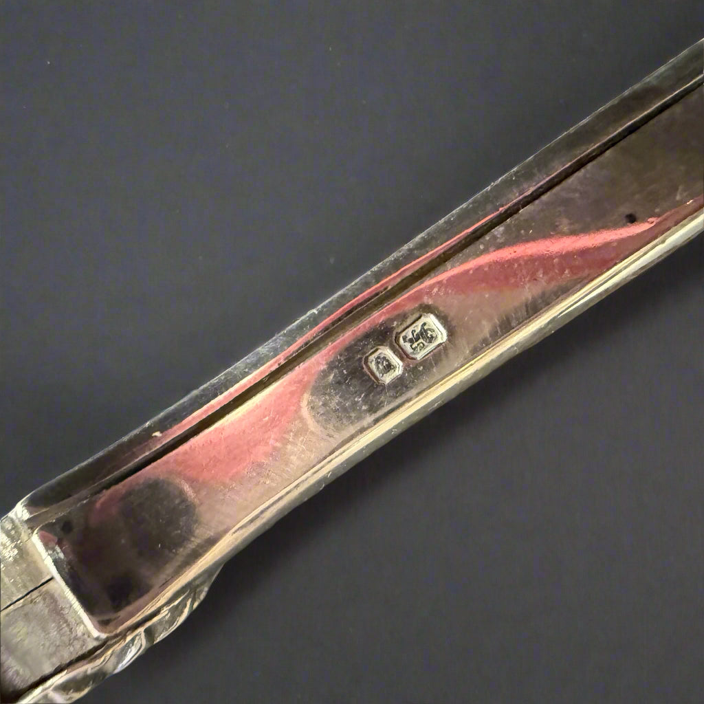 Decorative pair of silver grape scissors made in London 1978 by A Chick & Co
