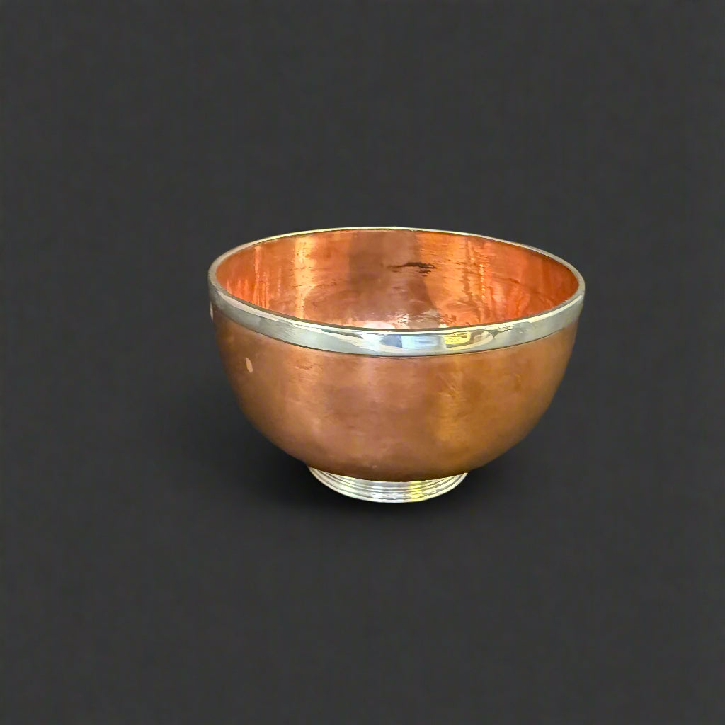 19th century silver and copper bowl 