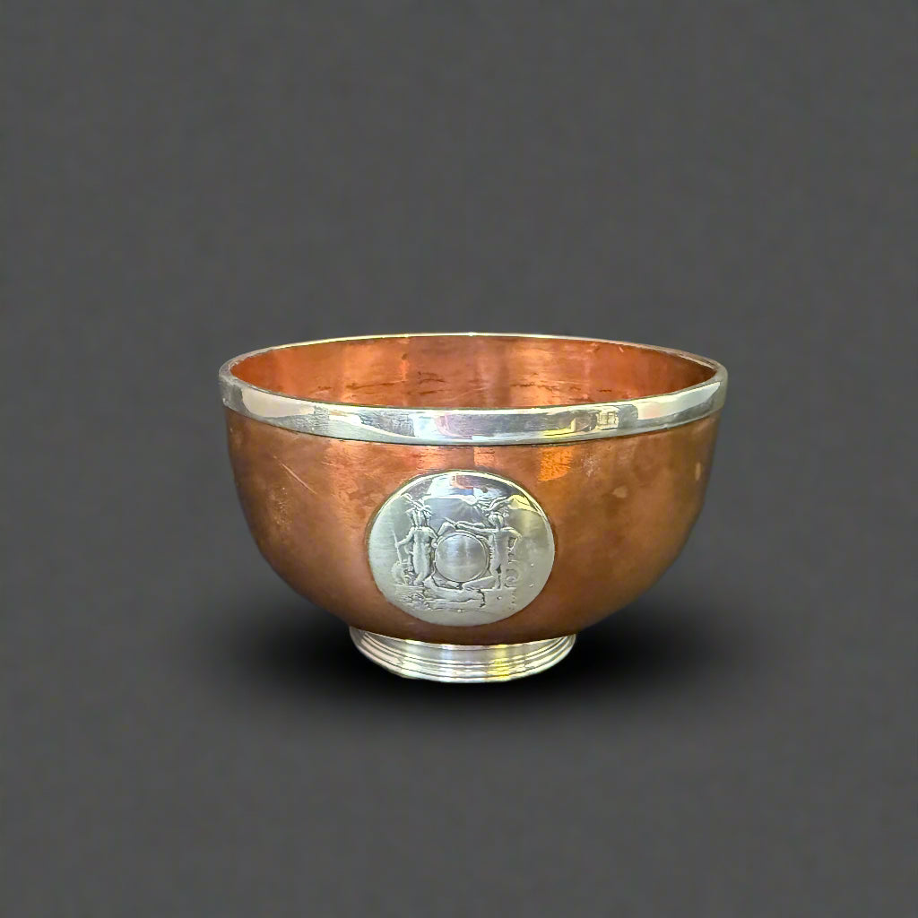 19th century silver and copper bowl 
