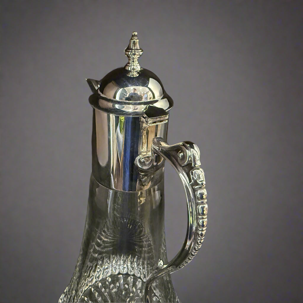 Silver topped claret jug made in Sheffield 2004