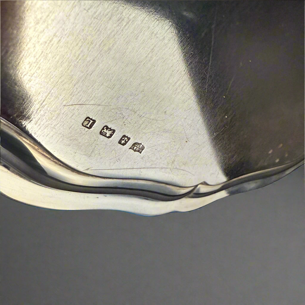 Silver tray made in Birmingham 1936 by S Blanckensee & Son
