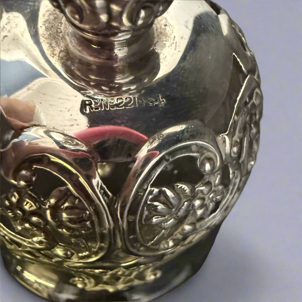 Silver and glass butler's calling bell with beautiful sound made in London 1896 by William Comyns