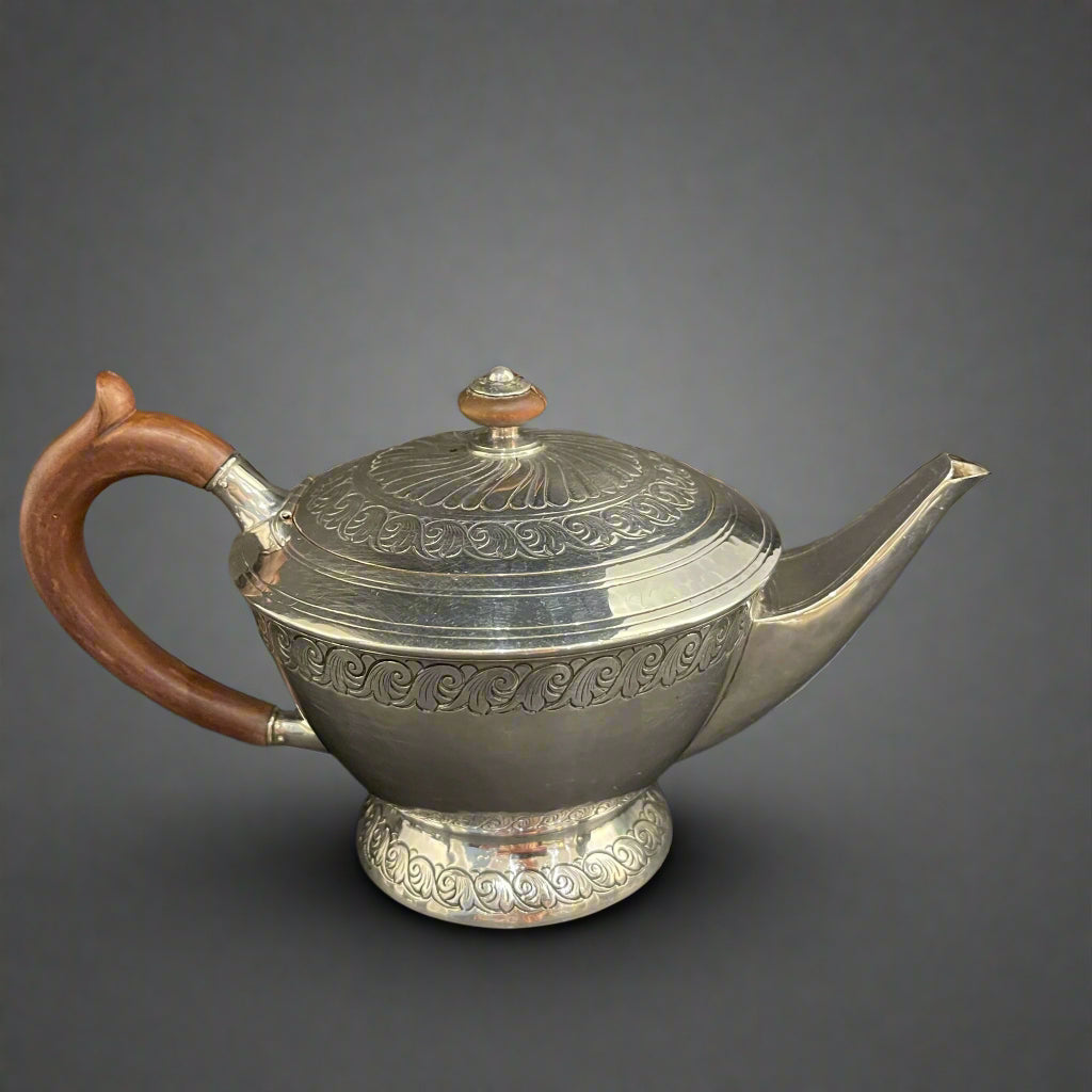 Three-piece silver Liberty design tea set made in Birmingham 1918 for Liberty and Co