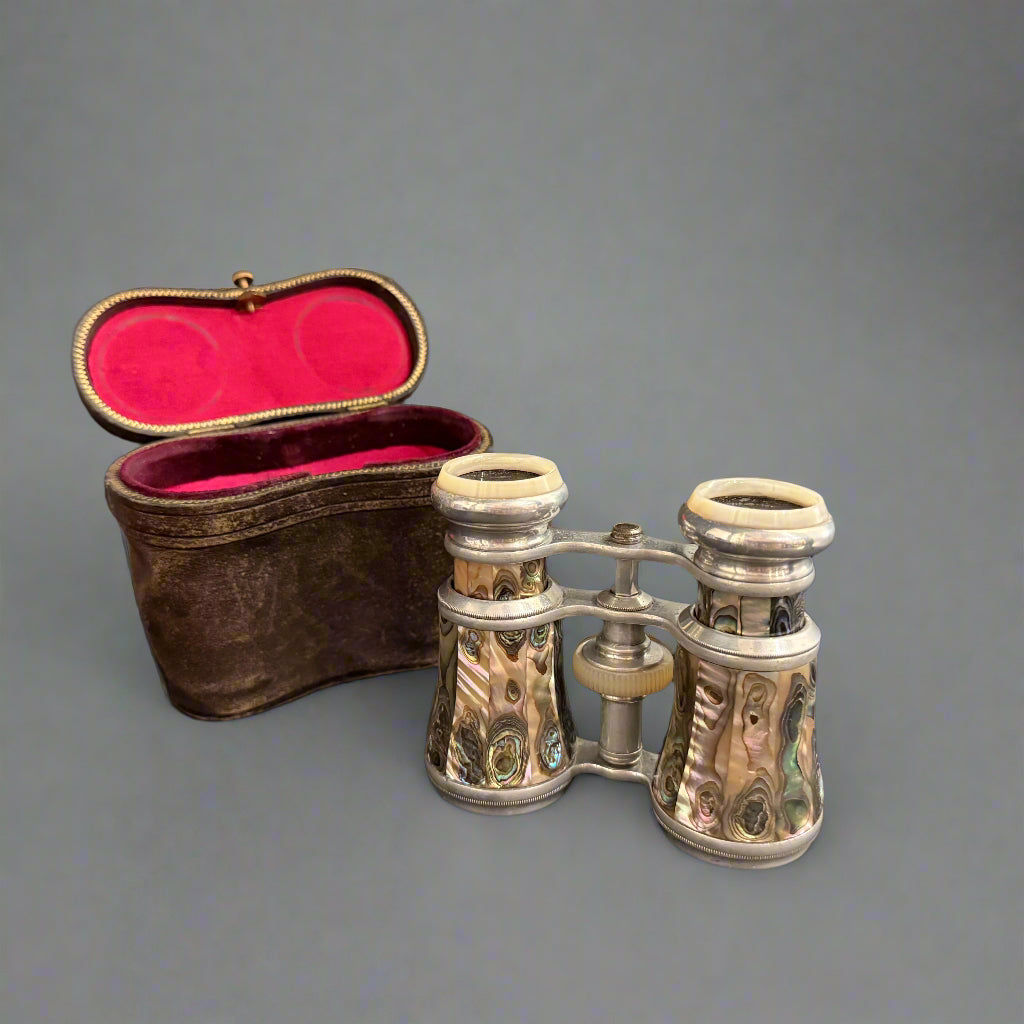 Antique pair of mother of pearl & metal adjustable binoculars