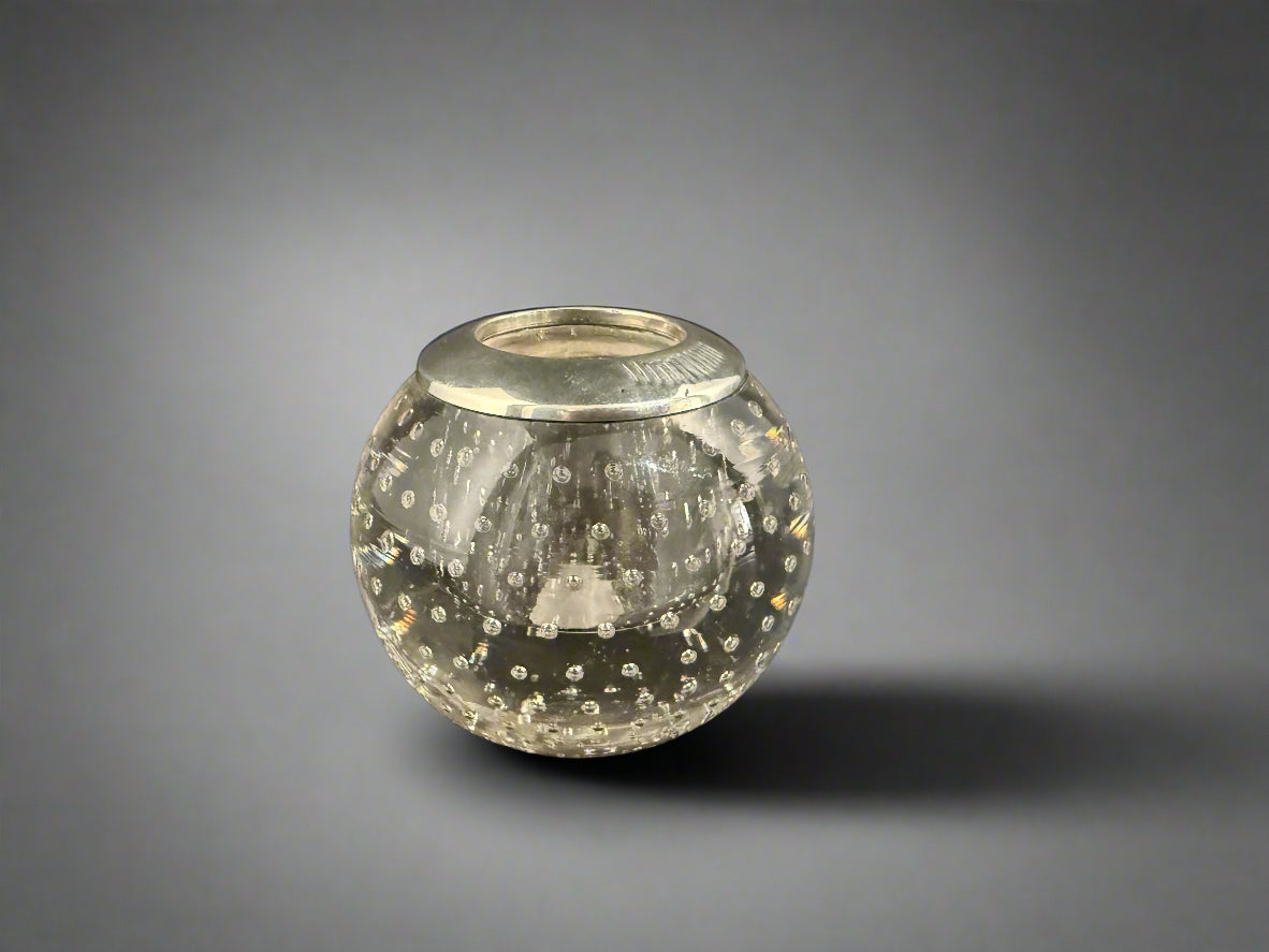 Bubble glass match striker made in Birmingham 1927 by LB