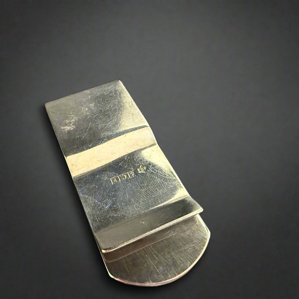 Modern Dunhill silver money clip made in Birmingham 1970