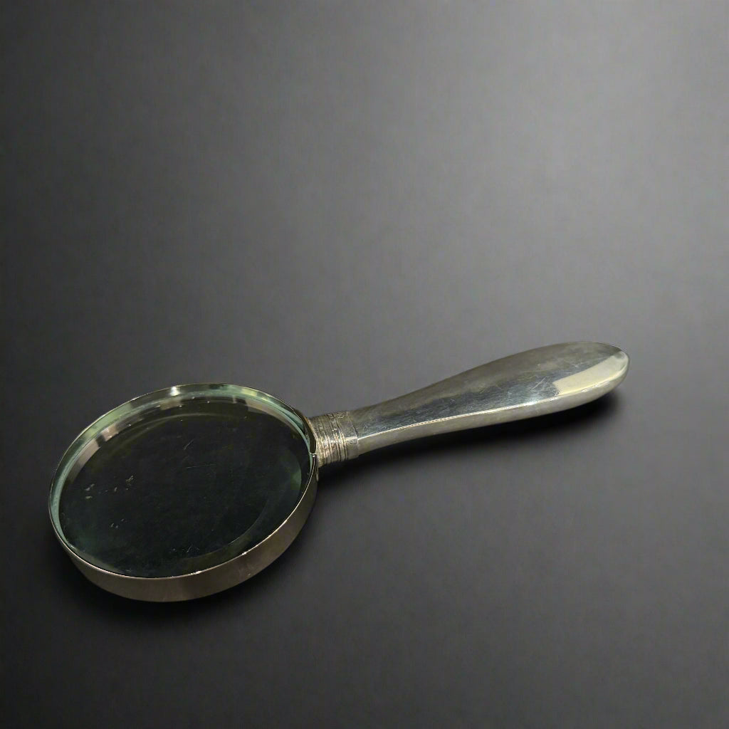 Silver and blue enamel magnifying glass made in Birmingham 1904 by CT