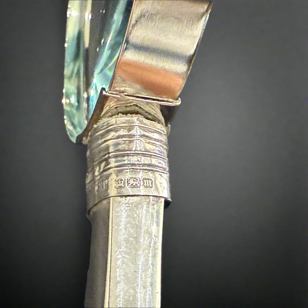 Silver and blue enamel magnifying glass made in Birmingham 1904 by CT