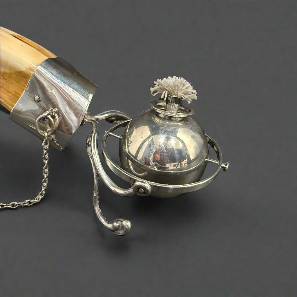 Silver and boar tooth gimbal lighter W20cm