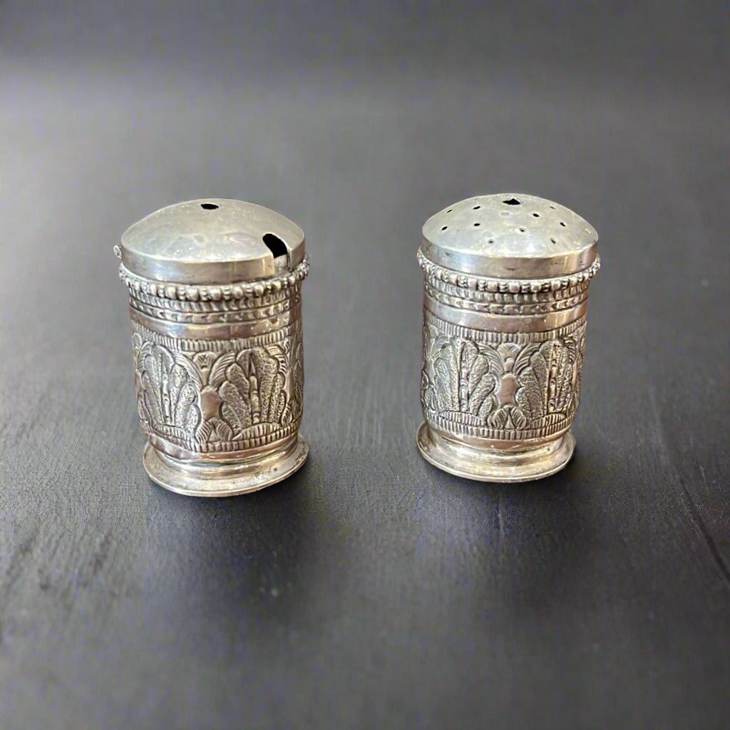 Pair of silver salts Malaya circa 1890