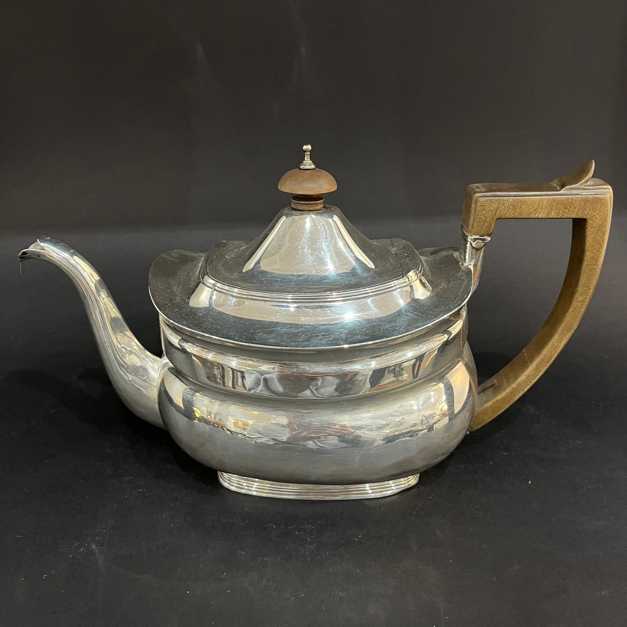 antique oblong silver teapot