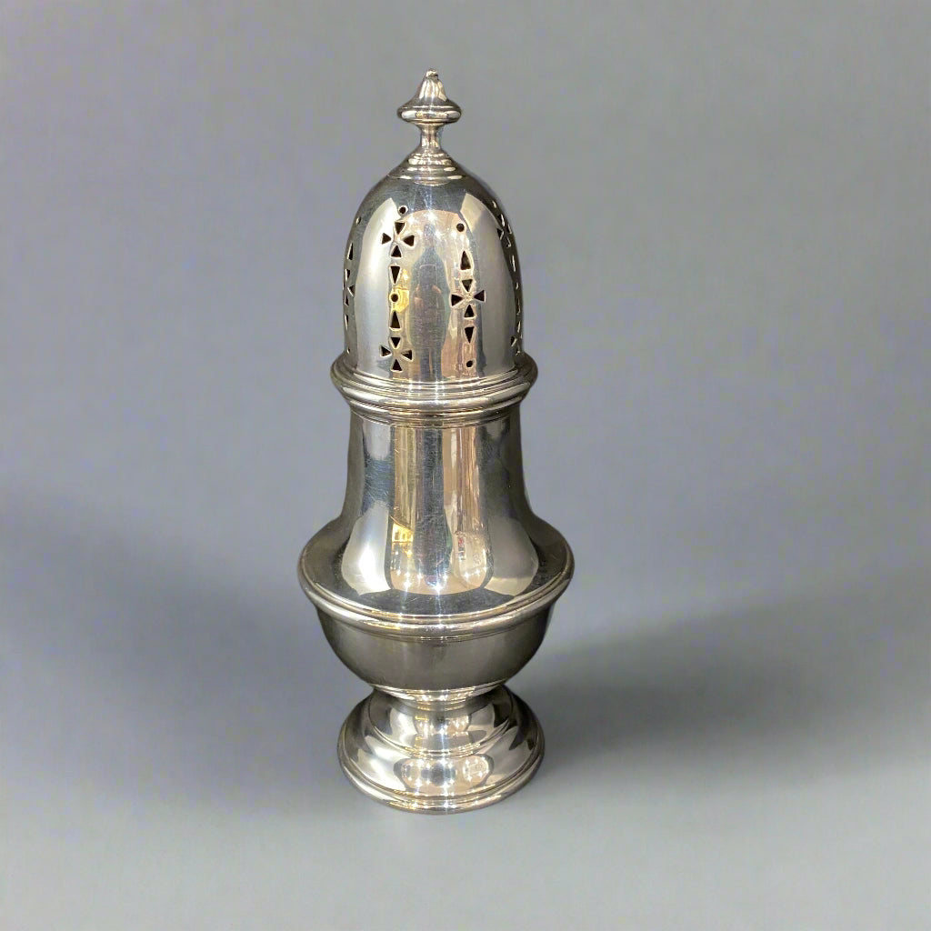 Silver George II style baluster sugar caster London 1938