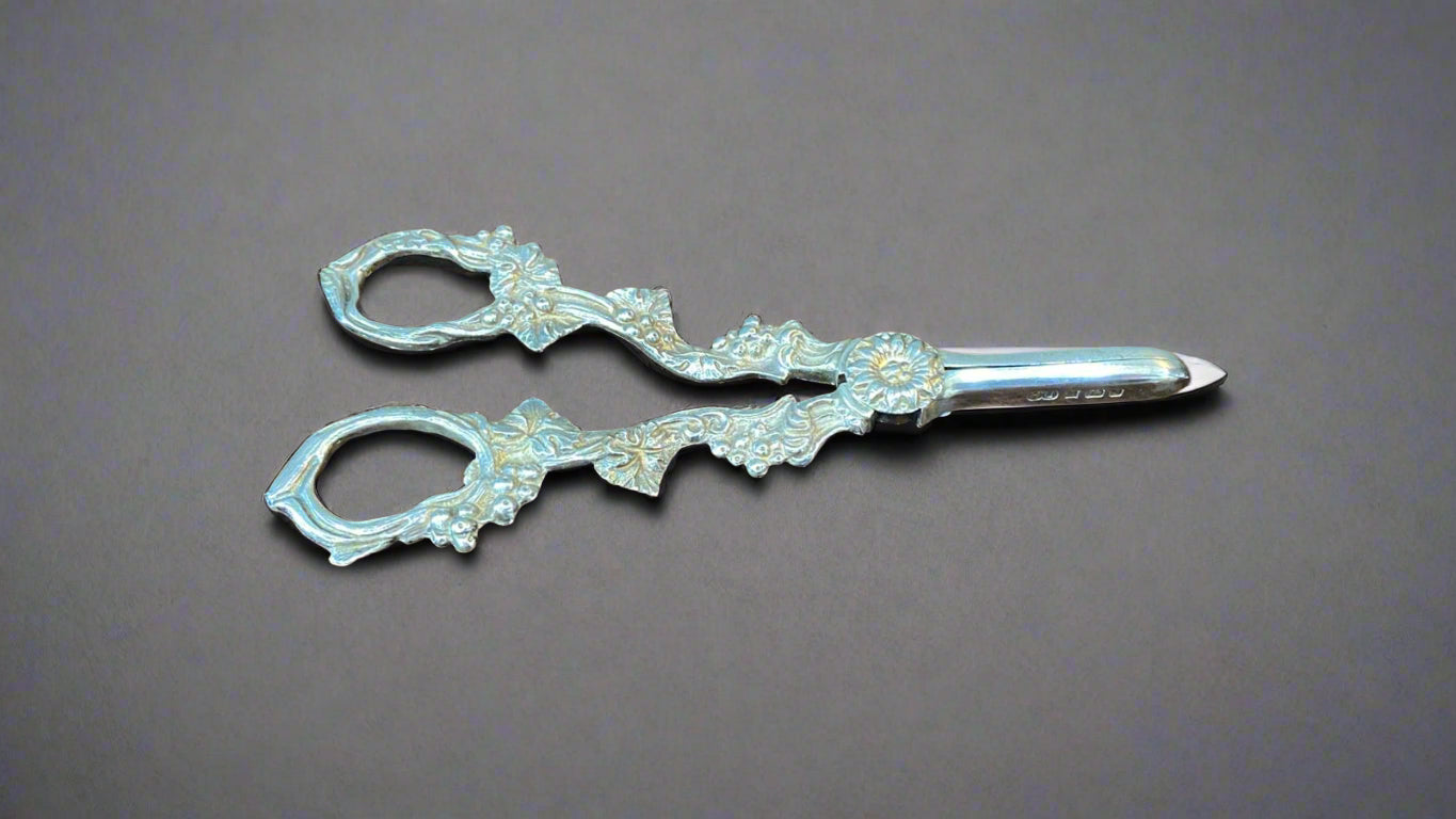 antique silver grape scissors