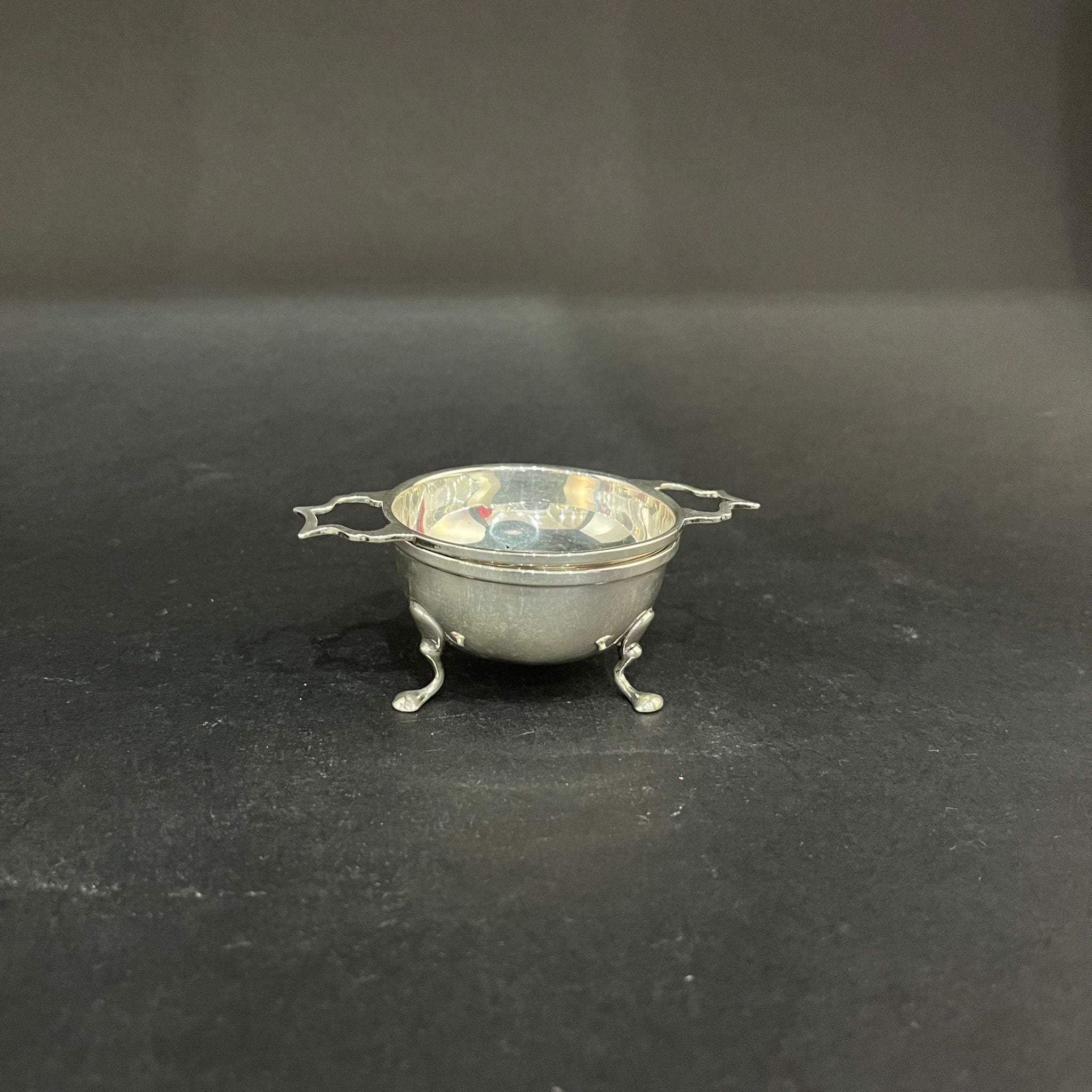 antique silver tea strainer