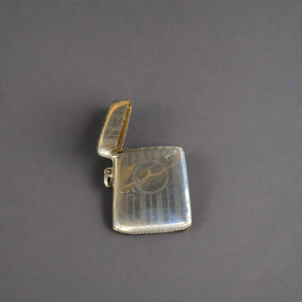 antique silver vesta case