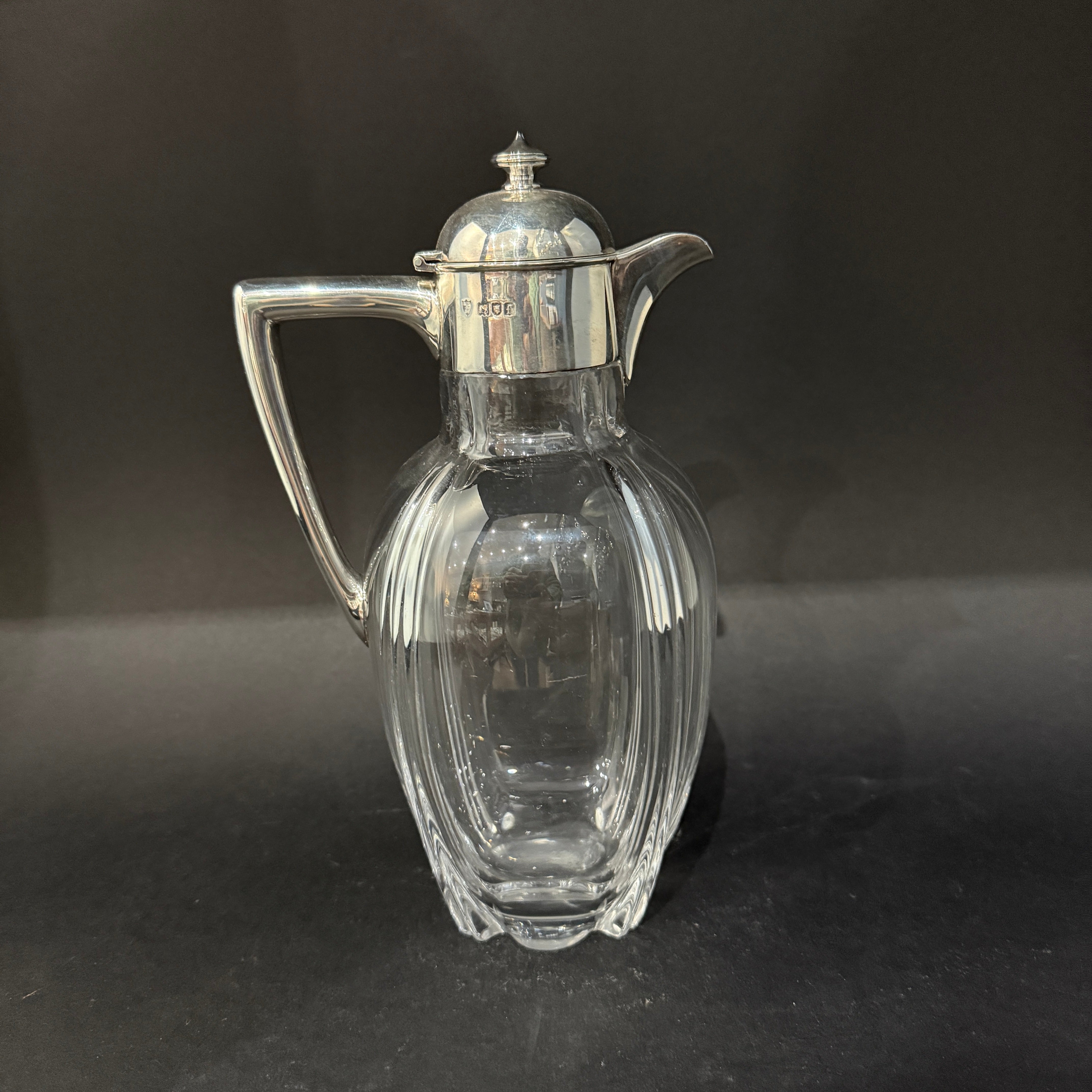 Silver topped decanter made in London 1901 by R Hodd &amp; Son