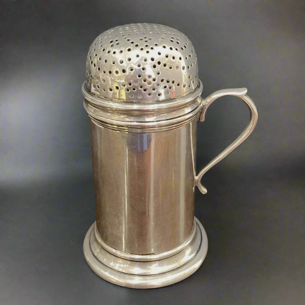 Silver kitchen pepper pot made in Birmingham 1910 by George Nathan and Ridley Hayes