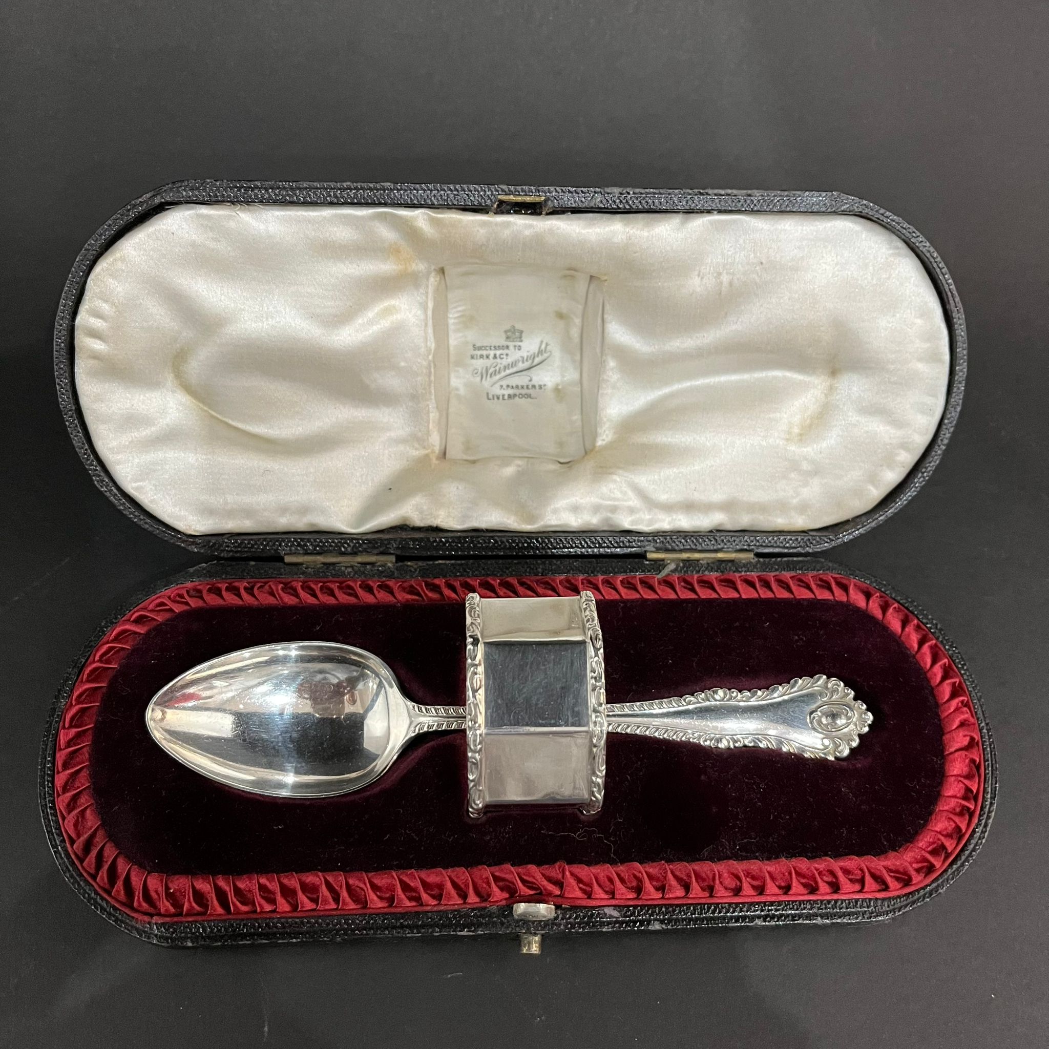 boxed set of spoon and napkin ring