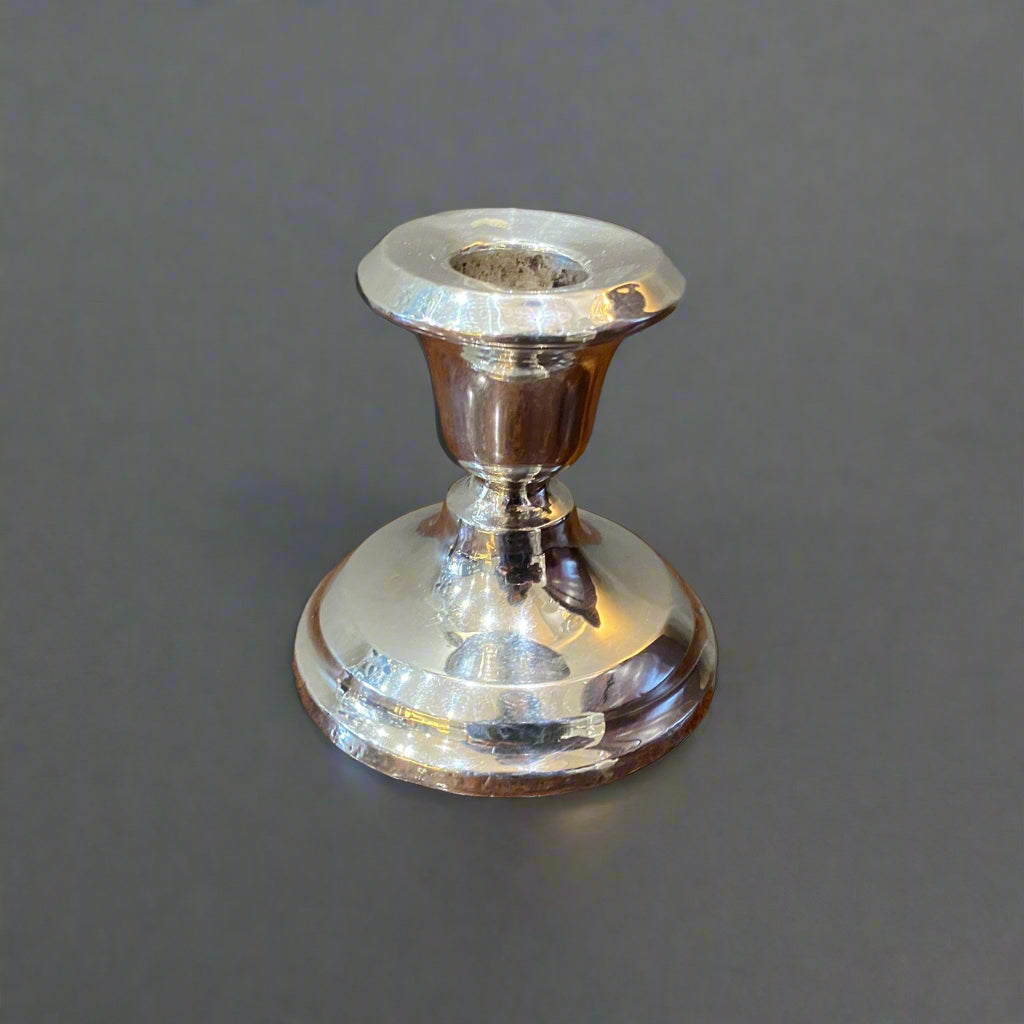 single silver dwarf candlestick