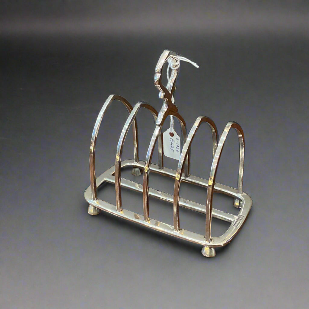 antique silver toast rack