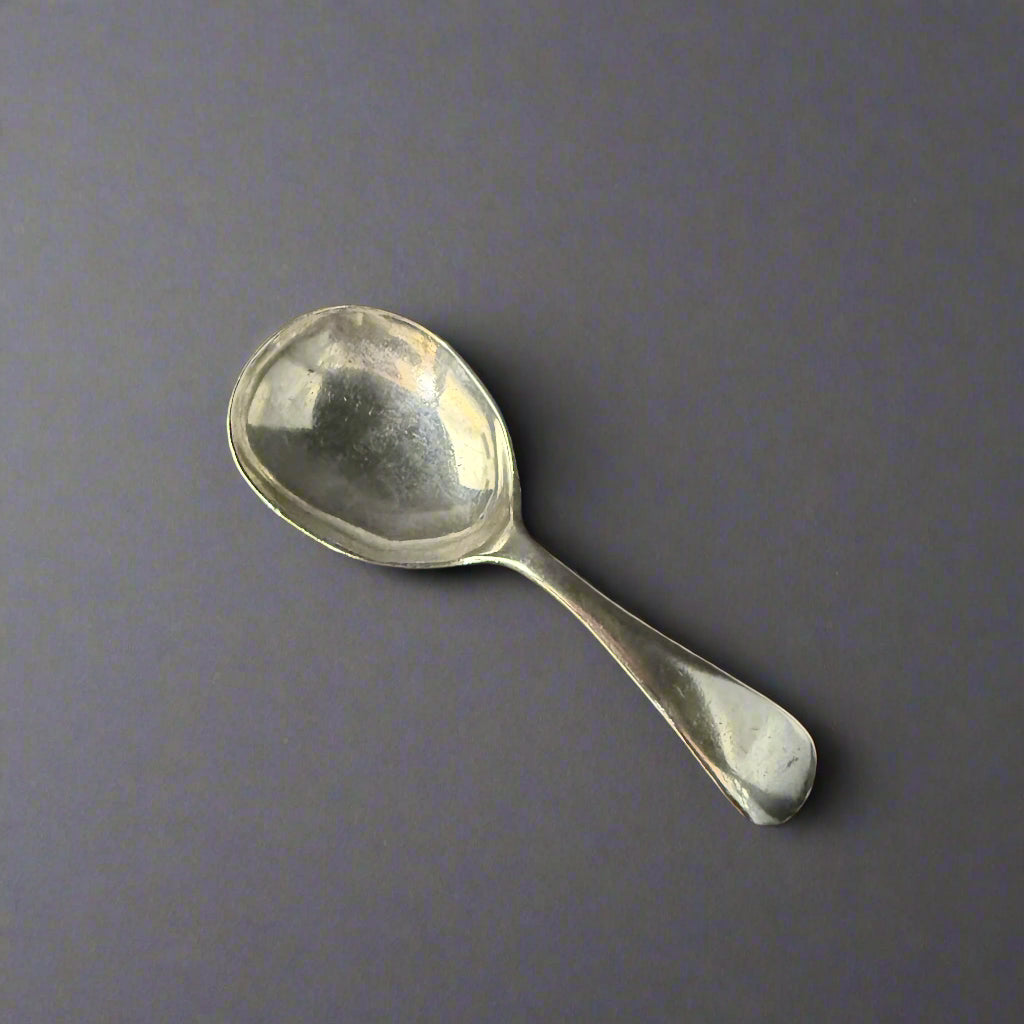 Old English style caddy spoon silver