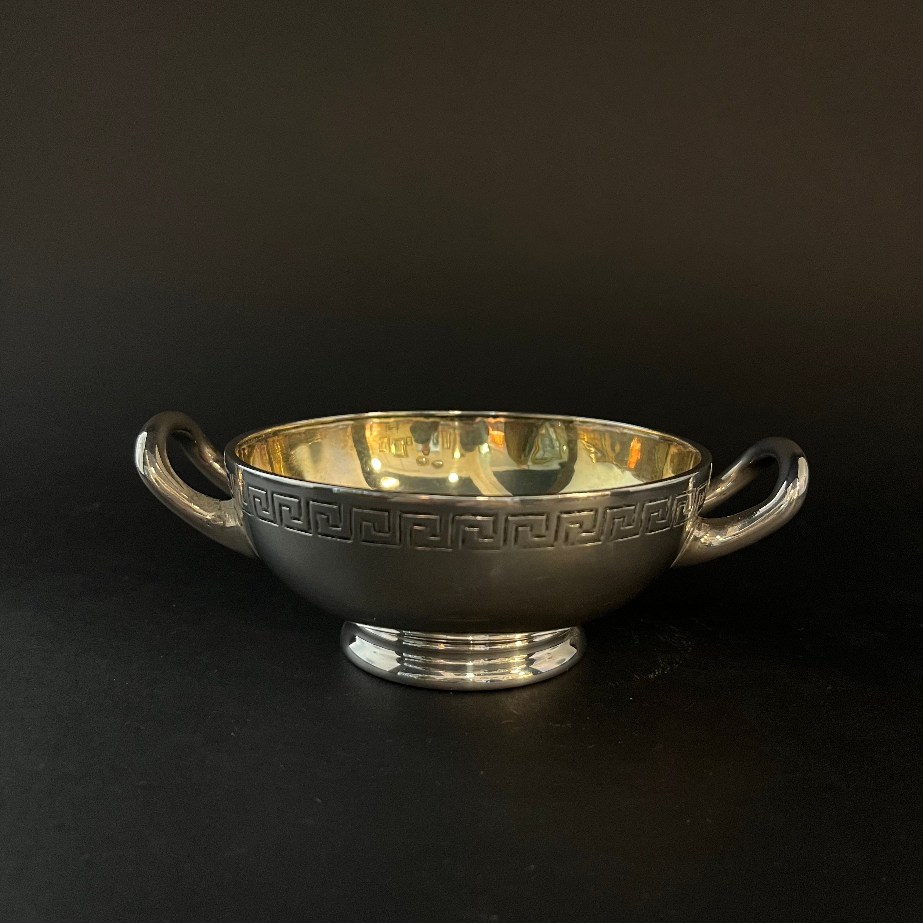 Two handled silver bowl with gilt interior made in London 1856 by James Charles Eddington