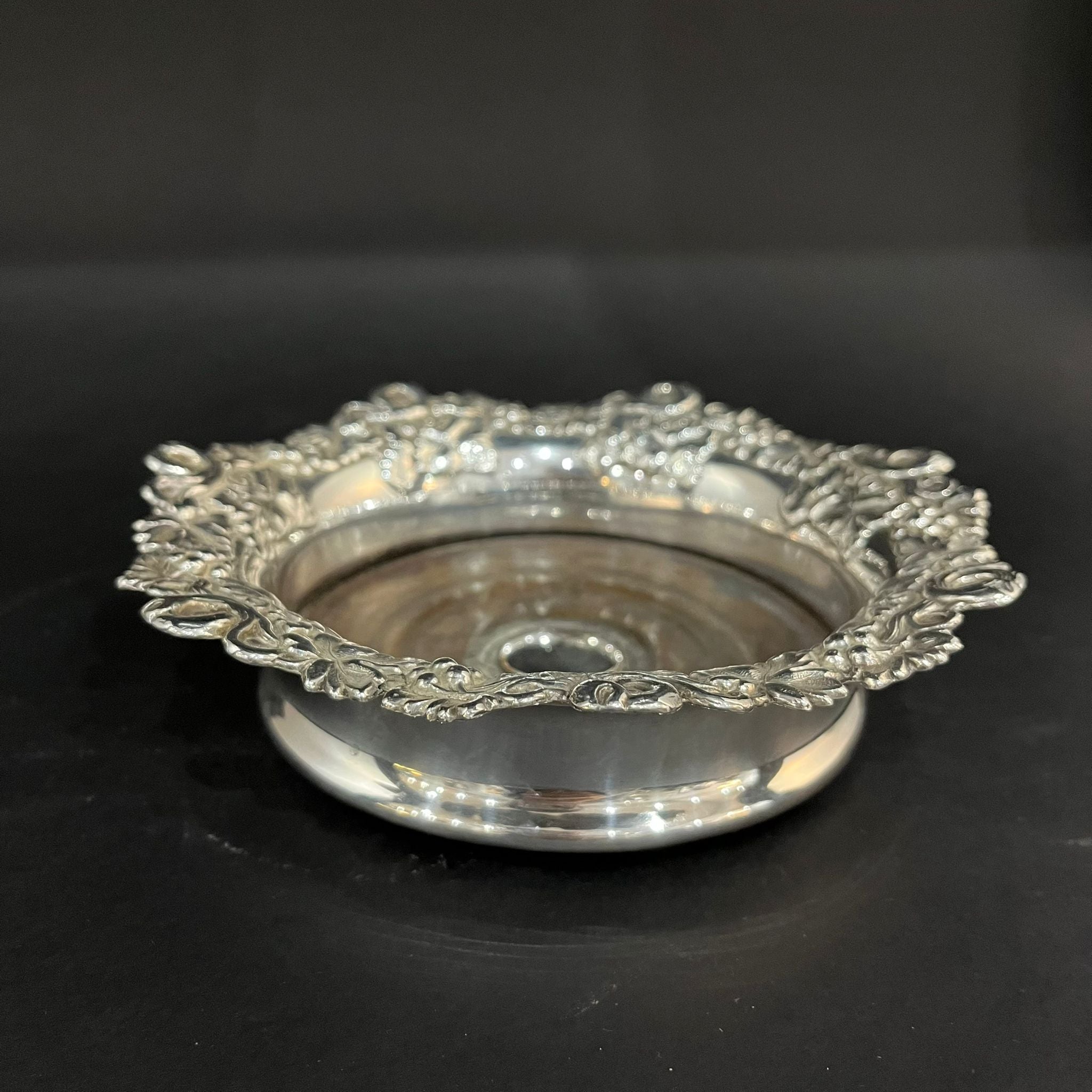 old sheffield plate silver wine coaster