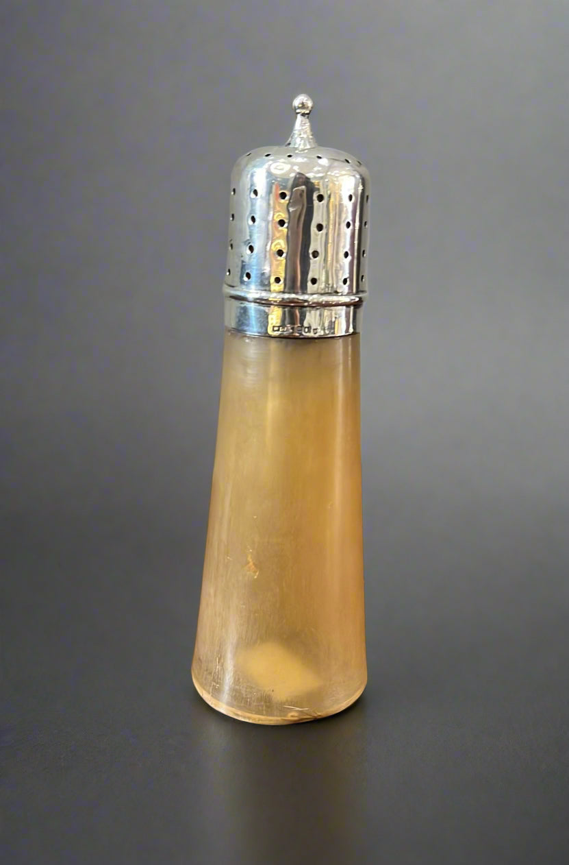 silver topped horn sugar caster