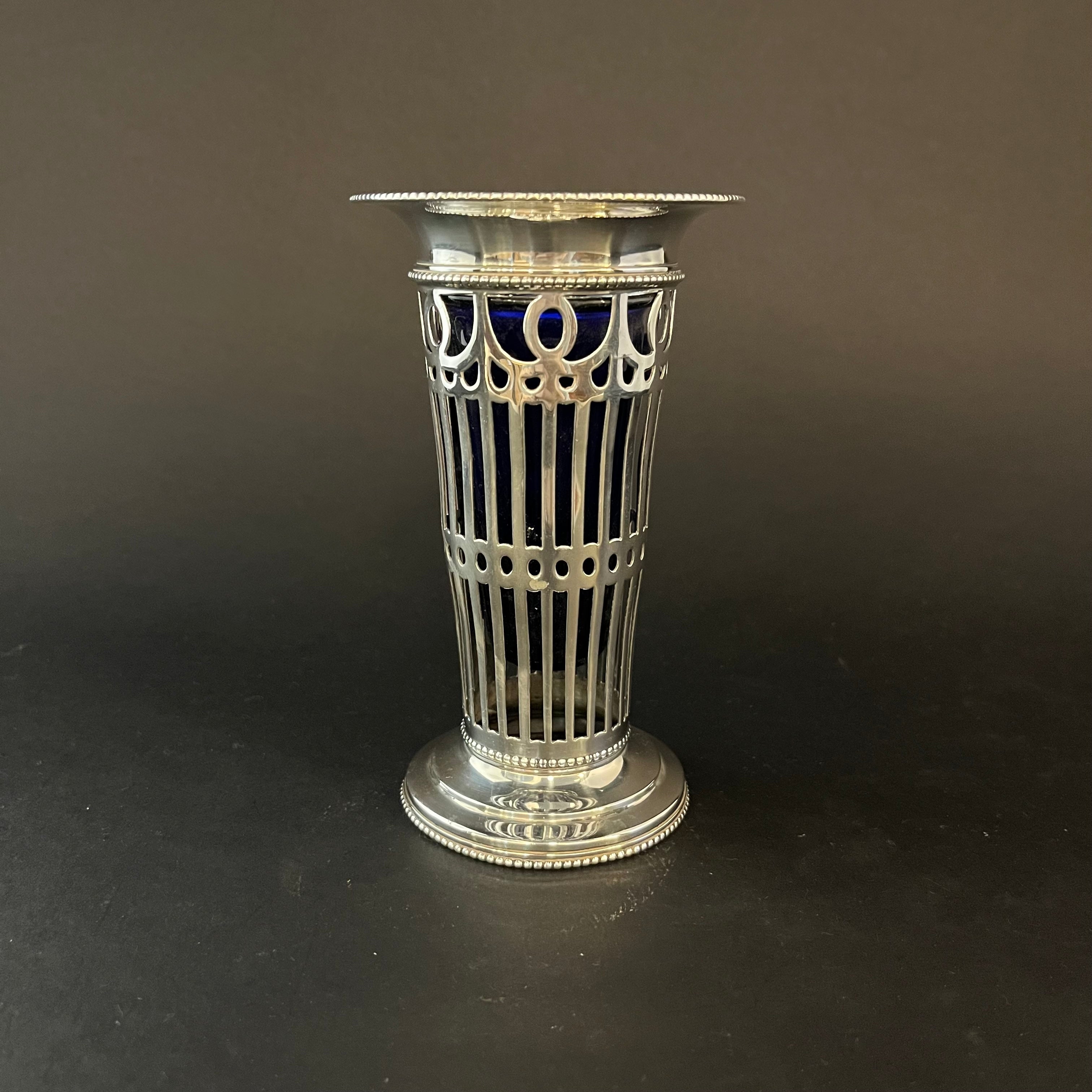 american silver vase