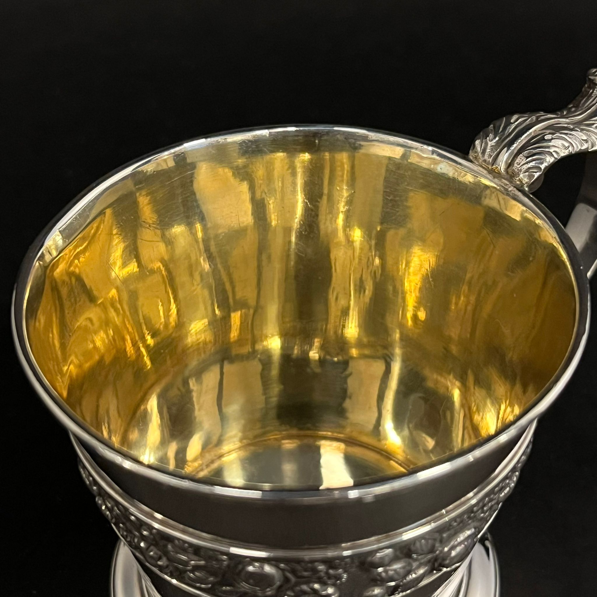 heavy silver gilt christening cup