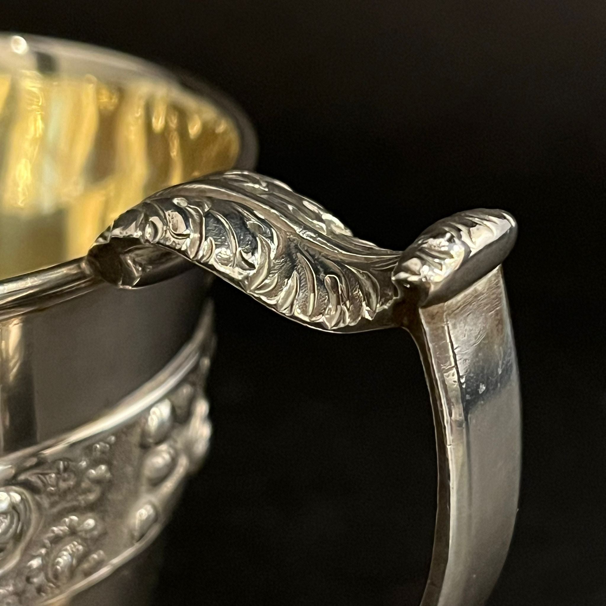 heavy silver gilt christening cup