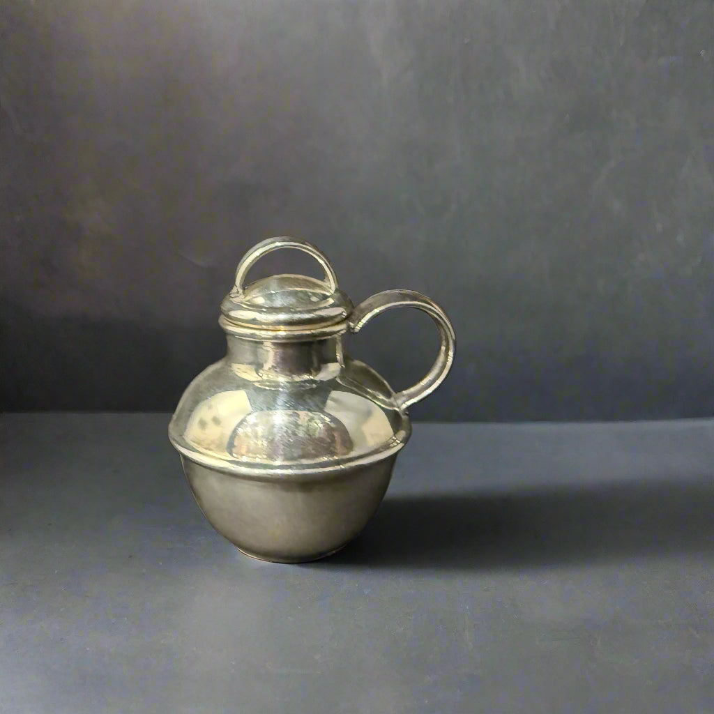 Modern miniature Jersey cream jug and lid made in Birmingham 2013