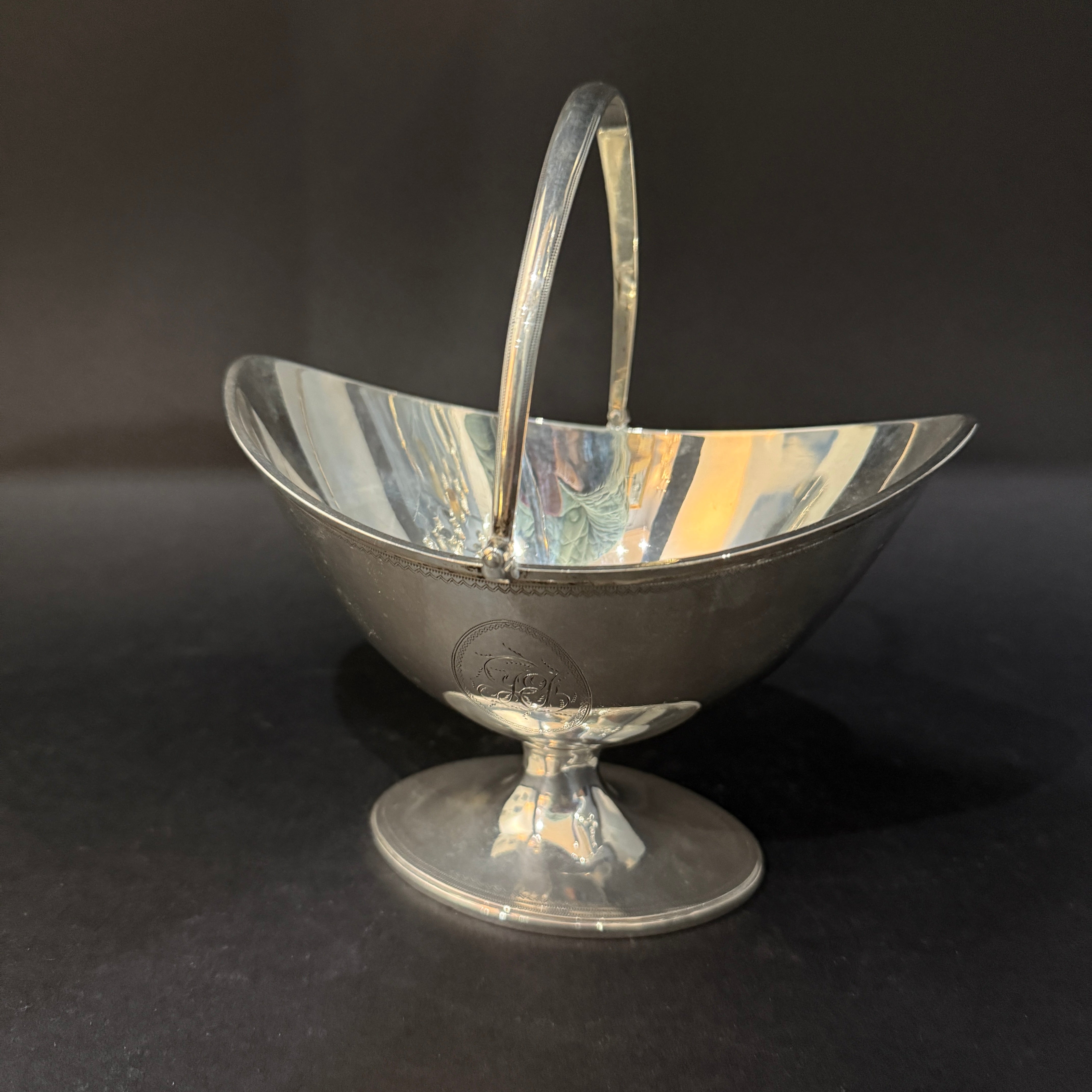 Oval Sugar Bowl. London 1790 by John Denzilow