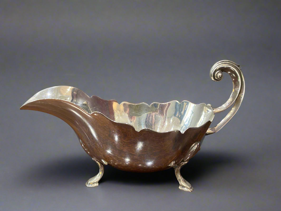 Silver sauce boat made in Sheffield 1936