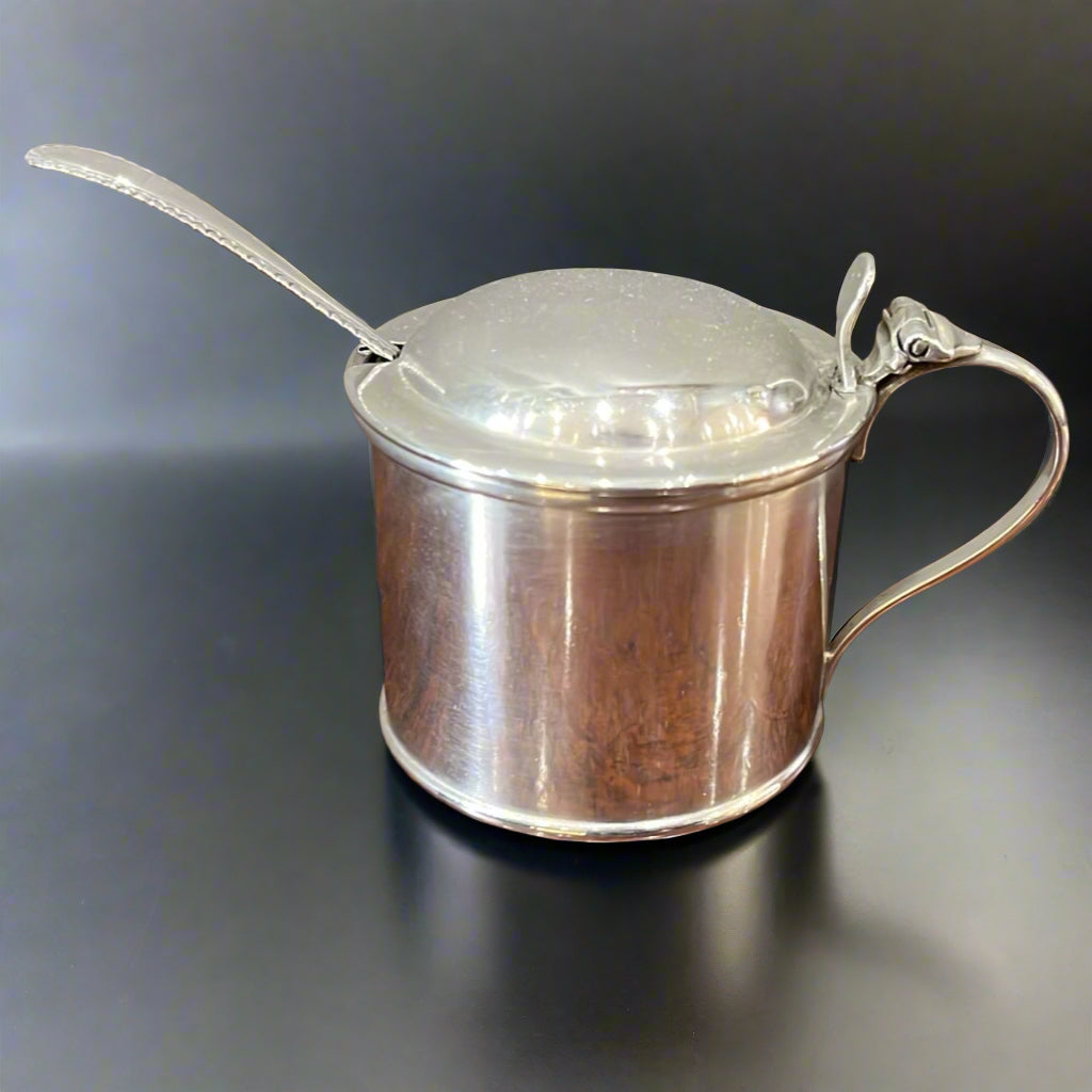 antique silver mustard pot london 1915