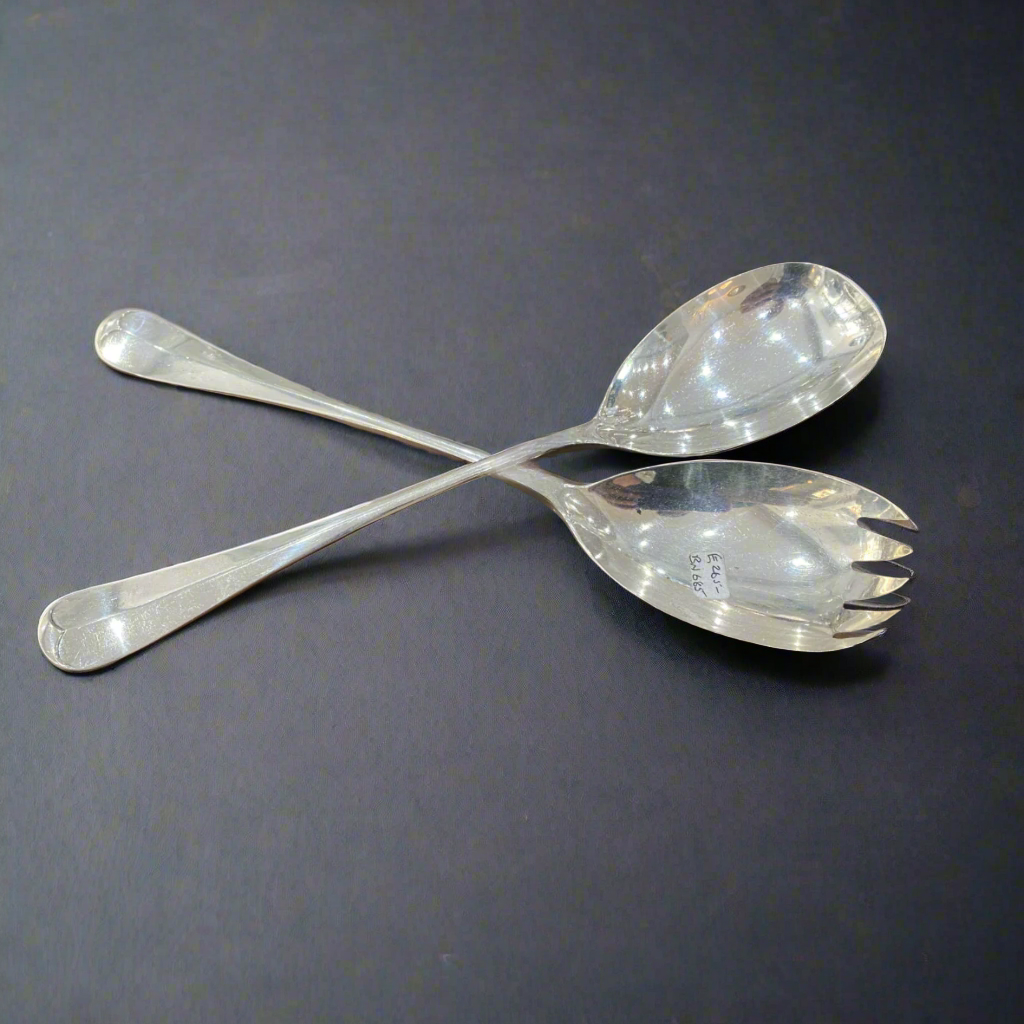 set of silver salad servers