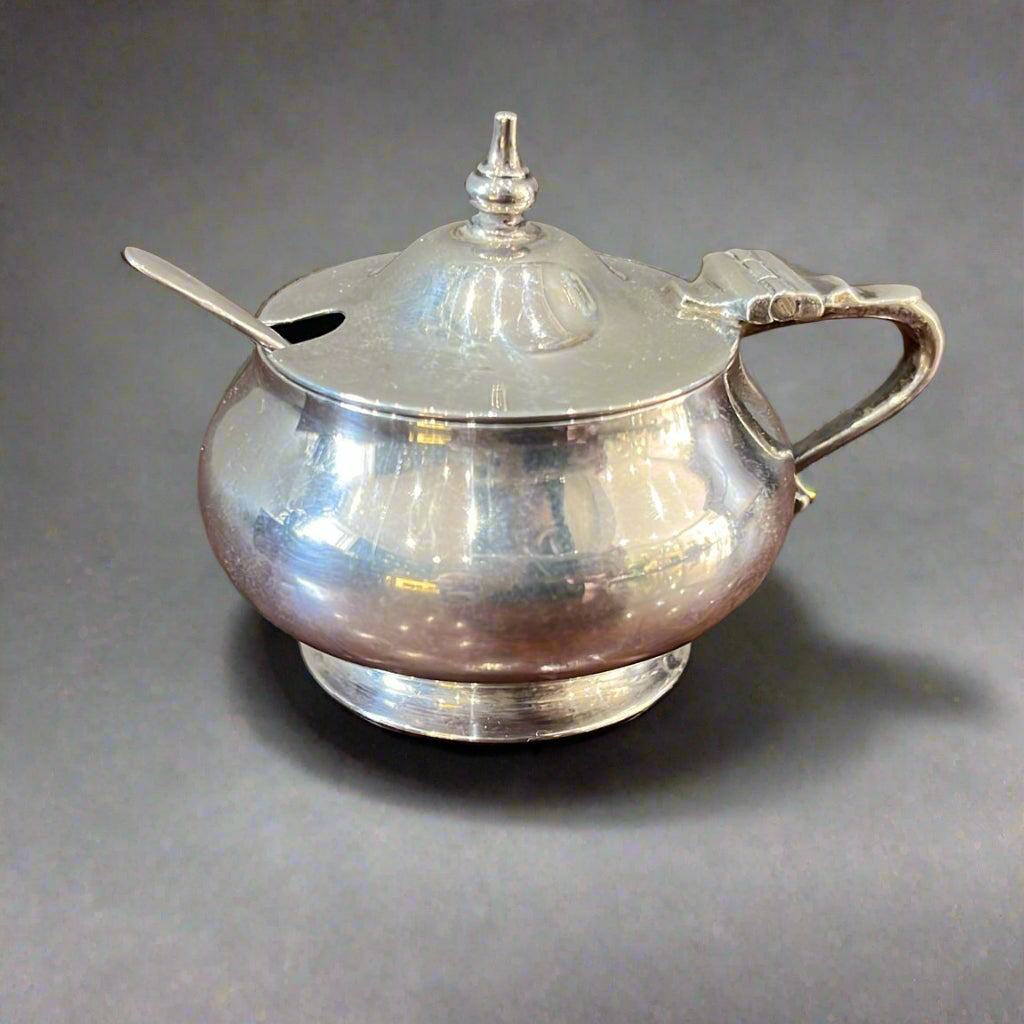 silver mustard pot by atkin brothers