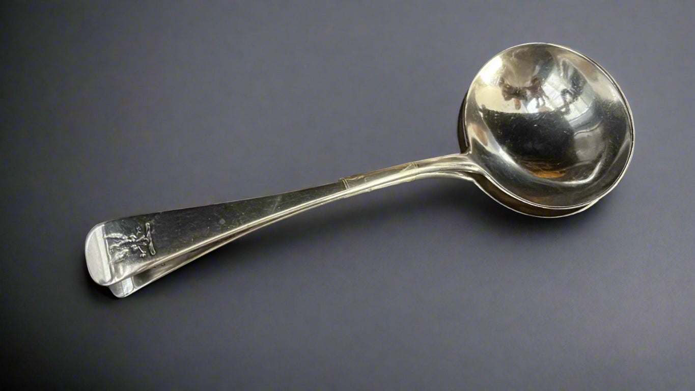 pair of georgian silver sauce ladles