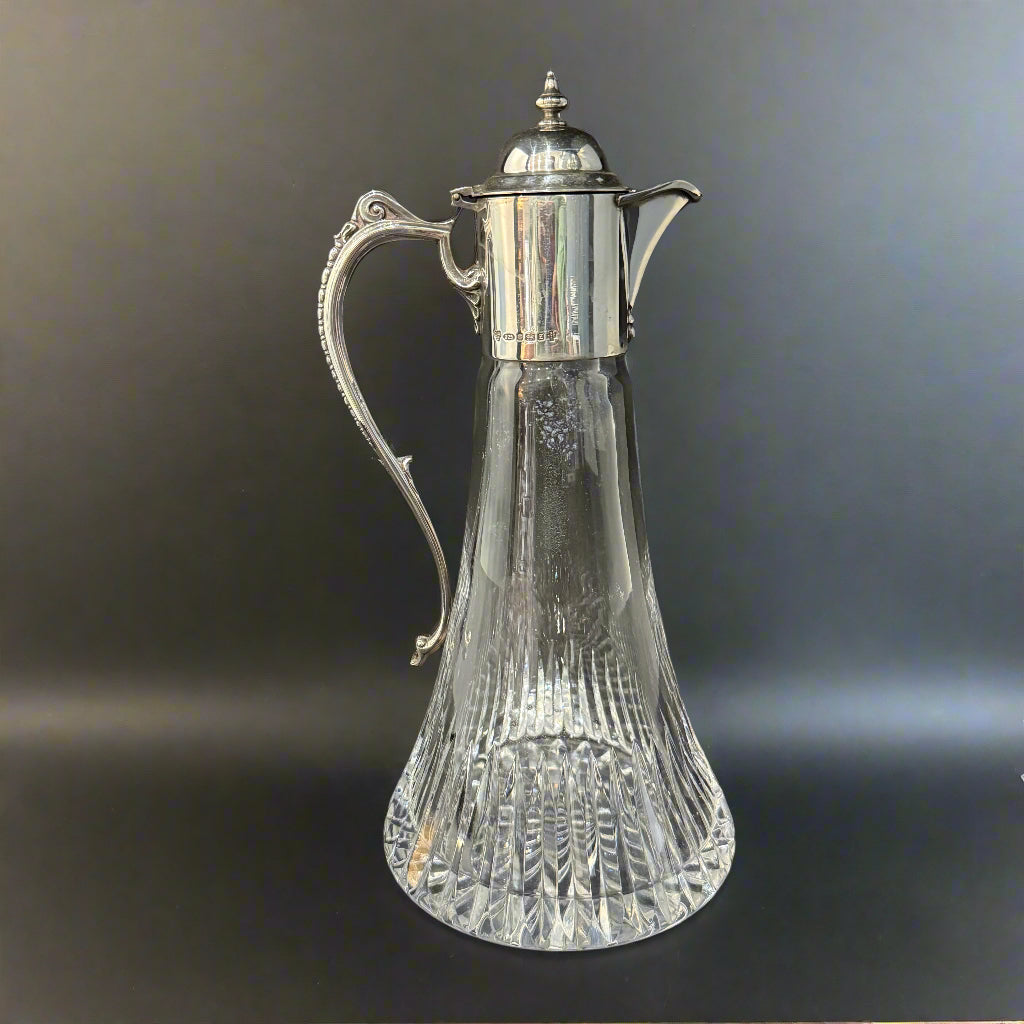 silver topped heavy decanter