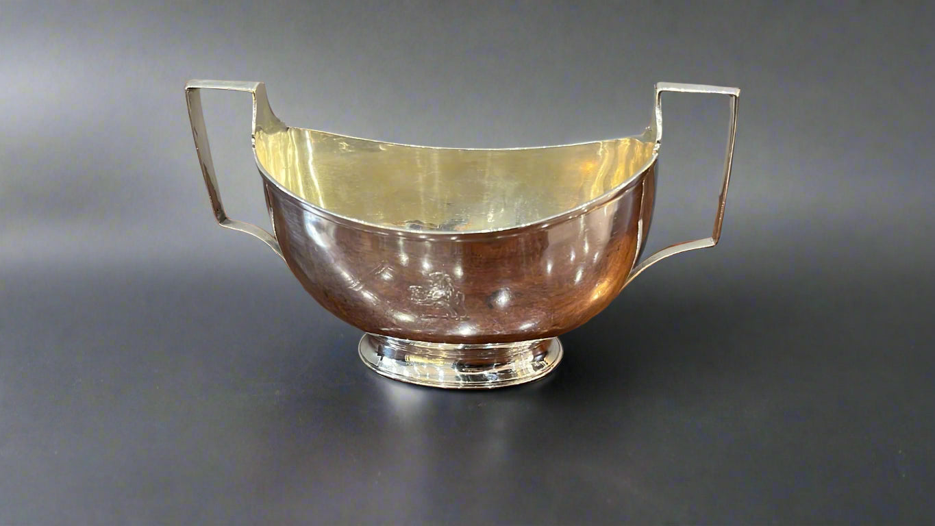 ⁠Large silver and gilt sugar bowl made in London 1804 by Solomon Hougham