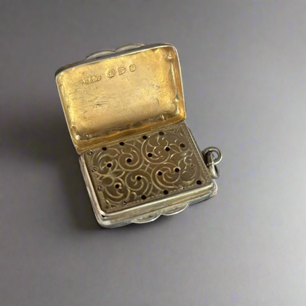 antique silver vinaigrette