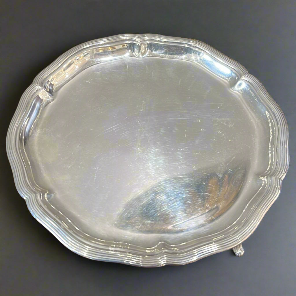 Small silver waiter made in Sheffield 1923 by Brook &amp; Son