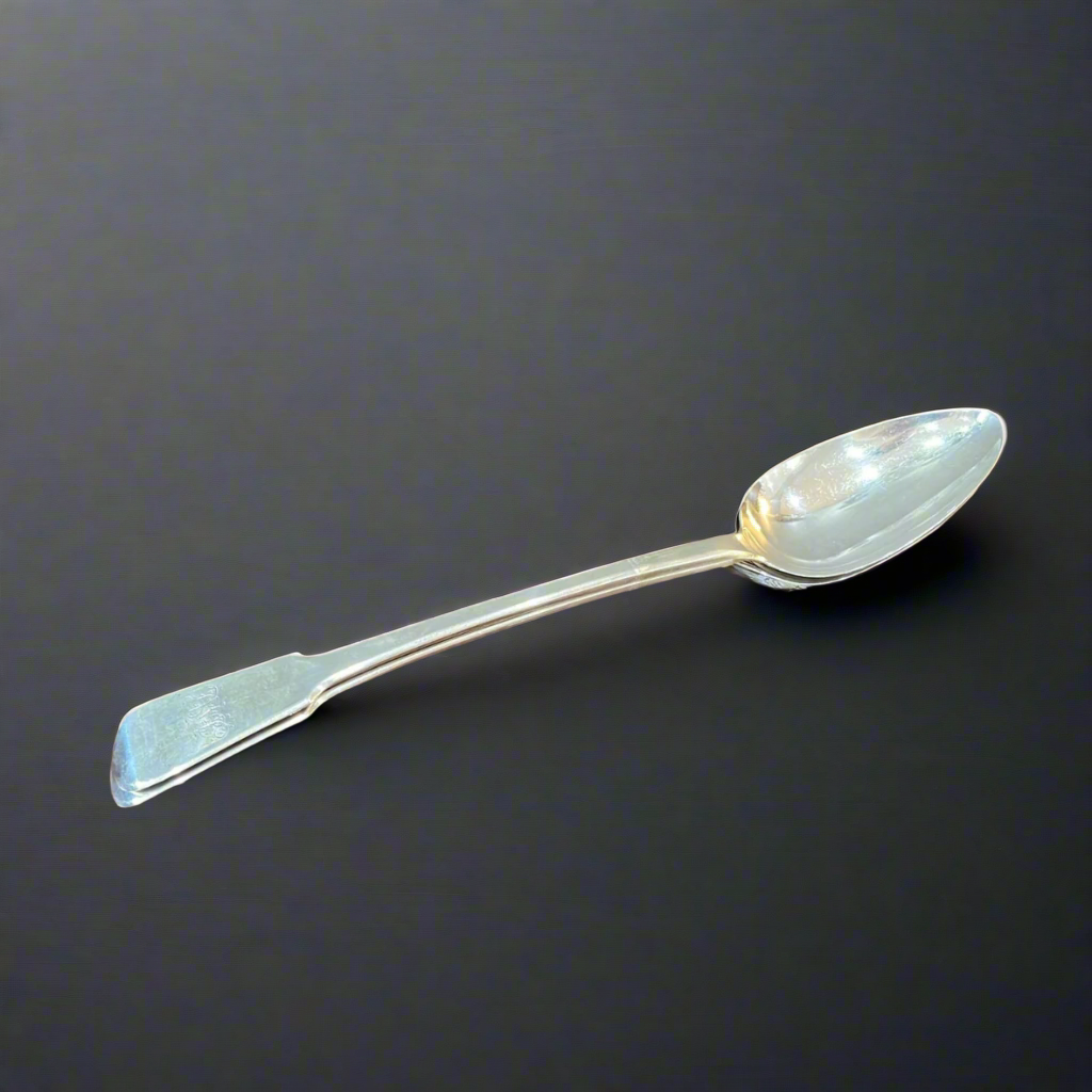 Pair of fiddle Georgian silver basting spoons made in London 1812 by George Day